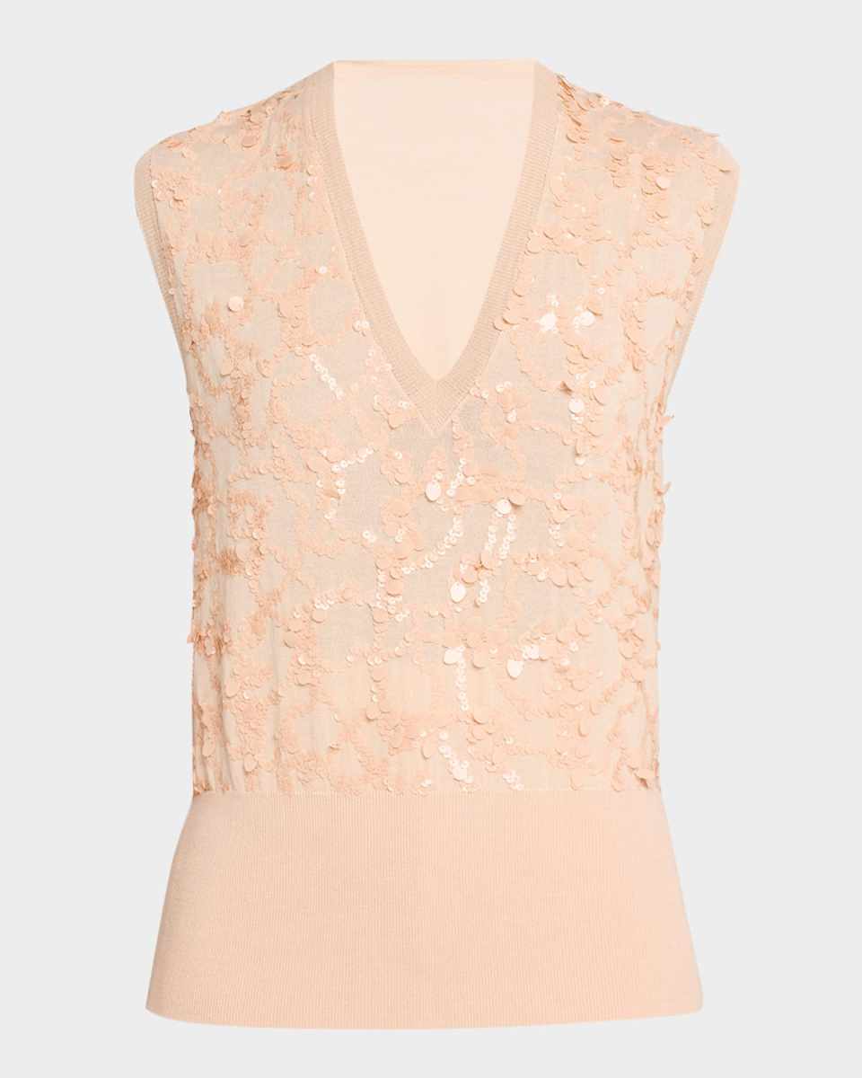 Sequin Wool-Cotton Vest
